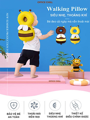 Gối Bảo Vệ Toàn Diện Đầu, Cổ, Cột Sống Cho Bé Tập Đi OFFICE CHILL Lá Chắn Đầu Tiên Bảo Vệ Trí Não Của Bé