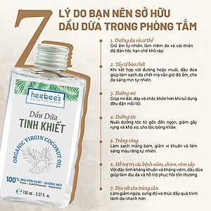 Dầu Dừa Nguyên Chất Ép Lạnh Heebee’s 100% Tự Nhiên, Không Mùi, Đa Năng, Dưỡng Ẩm Da & Tóc 50/150ml