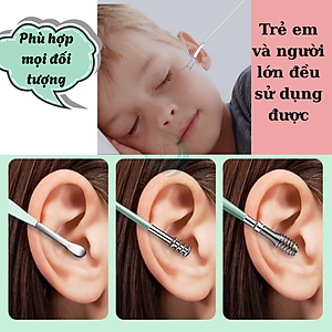 Bộ dụng cụ lấy ráy tai inox cao cấp- Bộ ngoáy tai y tế inox 304- Dụng cụ lấy ráy tai chuyên nghiệp- Bộ vệ sinh tai không đau, an toàn- Bộ dụng cụ ngoáy tai chống gãi rát- Que lấy ráy tai đa năng bằng thép không gỉ