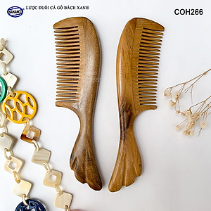 Lược đuôi cá gỗ Bách Xanh mùi thơm nhẹ (Size: M - 16cm) COH266 - Ghép Răng Tăng Độ Bền Khi Chải Tóc - Chải tóc làm dịu tâm trí, đỡ căng thẳng - Giúp Tóc Suôn & Mềm Không Làm Rụng