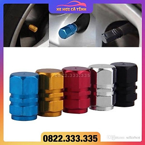 Bộ 4 ốc - nắp chụp chân van, đầu vòi xe hơi, xe máy, ô tô chất lượng cao chống rỉ nhiều màu