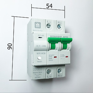 Aptomat thông minh - ĐIỀU KHIỂN TỪ XA - Đo điện năng - Hunonic Notec 40A 63A 80A - Công nghệ 4.0