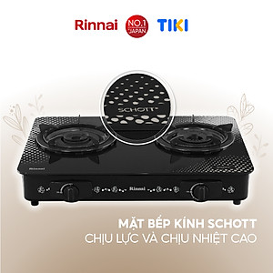 Bếp gas dương Rinnai RV-715Slim-SCH(VP) mặt bếp kính SCHOTT và kiềng bếp men - Hàng chính hãng.