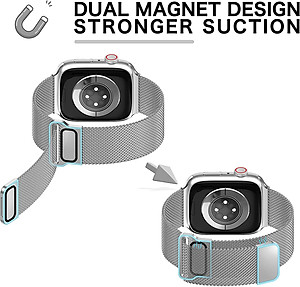 Dây Thép Milan Loop Từ Tính cho Apple Watch Series 1/2/3/4/5/6/7/8/9/SE1,2 & Apple Watch Ultra 1/2 Size 38/40/41/42/44/45/49mm - Hàng Chính Hãng