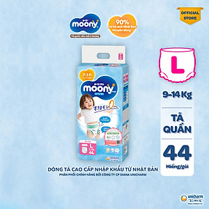 Tã Quần Cao Cấp Moony Nhật Bản Bé Gái L44 (44 Miếng)