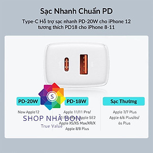 Cốc sạc nhanh Baseus Dual Quick Charger 20W - Hàng chính hãng