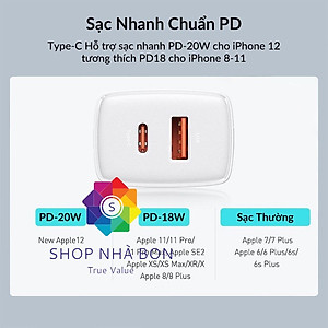 Cốc sạc nhanh siêu nhỏ gọn chân tròn Baseus Compact Quick Charger 20W (USB + Type C Dual Port, 20W PD/QC 3.0 Multi Quick Charge Support) dùng cho Samsung / Xiaomi/ Huawei/ OPPO / iPhone/iPad......Hàng chính hãng