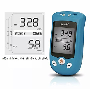 BỘ MÁY ĐO ĐƯỜNG HUYẾT VÀ AXIT URIC ( BỆNH GÚT ) 2 TRONG 1  KÈM 100 QUE KIM