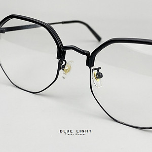 Kính Giả Cận, Gọng Kính Cận Nam Nữ Mắt Vuông Đa Giác Full Đen Hàn Quốc - BLUE LIGHT SHOP