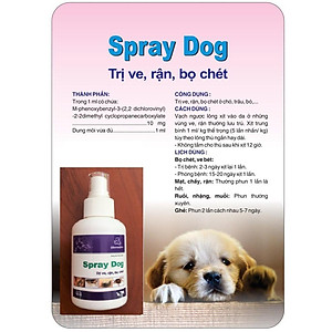 Chai xịt trị ve rận bọ chét ở Chó Spray Dog Giúp diệt sạch ve, rận, bọ chét Sản xuất tại Vemedim Việt Nam