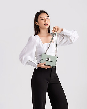 Túi Yuumy ( Thời trang nữ size 18 phối khóa xoay - Túi đeo chéo da Seasand YN142 )