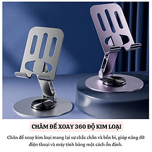 Giá đỡ điện thoại hợp kim Xoay 360° HOTCASE ALU Điều Chỉnh Độ Cao và Góc Xoay Tùy Ý cho iPhone 16 15 14 13 12 11 A55 A35 Huawei Oppo Xiaomi - Hàng nhập khẩu