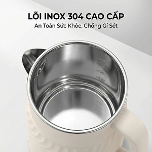 Ấm thuỷ giữ nhiệt 1.7 Lít Mishio MK385 inox 304 - hàng chính hãng