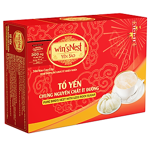 Yến sào wins'Nest 300mg tổ yến chưng nguyên chất ít đường (6 Lọ x 70ml/hộp)