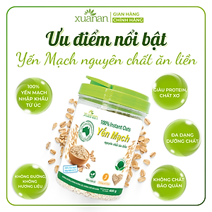Yến Mạch Nguyên Chất Ăn Liền Xuân An [ko đường] Hộp 400G(Tặng Kèm 1 Túi Yến Mạch 150G)