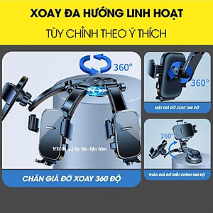 Giá Đỡ Điện Thoại trên Ô Tô, Kẹp Điện Thoại dạng Thác đổ, Không Chắn Tầm Nhìn gắn táp lô, Kính lái ô tô - Thương Hiệu RIBI - Hàng Chính Hãng