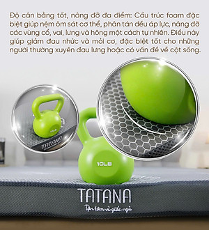 Nệm Foam Tatana Massage Relax, Cấu Trúc Lượn Sóng, Duy Trì Tư Thế Nằm Giảm Áp Lực Cơ Thể