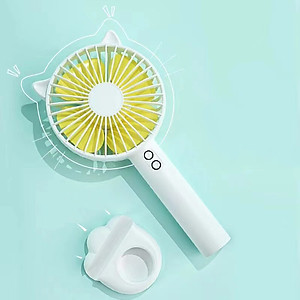 Quạt Cầm Tay Cao Cấp Vinbuy Tích Điện Tiện Lợi Kèm Cáp Sạc Và Pin Có Tặng Chân Đế Tích Hợp Giá Đỡ Điện Thoại, 3 Chế Độ Gió Siêu Mát Siêu Bền - Hàng chính hãng VinBuy 