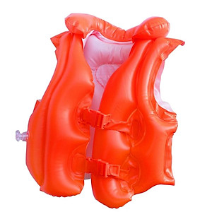 Áo phao tập bơi  Yesure Intex Step 2 tiện dụng dành cho bé 3-6 tuổi(<30 kg), chất liệu nhựa PVC màu cam bắt mắt an toàn cho bé, không thấm nước, dễ dàng vệ sinh - Hàng Chính Hãng Tặng kèm bịt tai Silicon chống nước