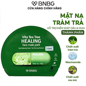 Combo 10 Mặt Nạ BNBG Tràm Trà Thải Độc Da, Giảm Mụn Vita Tea Tree Healing Face Mask Pack 30ml x10