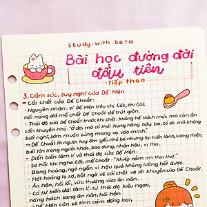 Sổ takenote văn 6, sổ tay ghi chép giúp học tốt văn 6 có 2 bản là sổ còng Binder và sổ lò xo A5 trang trí sticker