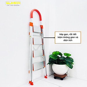 Thang nhôm ghế gia đình 4 bậc SUMIKA SK304 - Chiều cao 1.0m, tải trọng 150kg