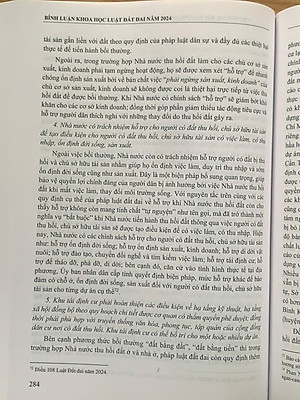 Bình luận khoa học Luật Đất đai năm 2024