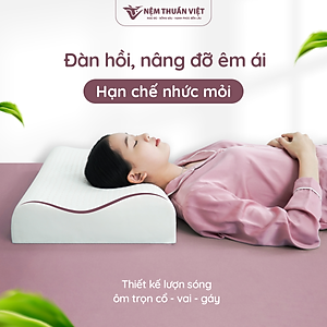 Gối Nằm Cao Su Thuần Việt - Thiết Kế Lượn Sóng, Êm Ái, Giảm Đau Gáy Cổ