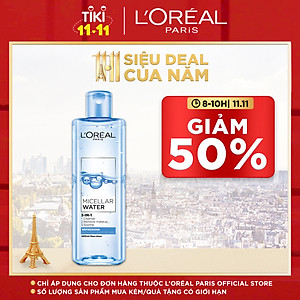 Nước tẩy trang Loreal Micellar Water 3-in-1 Refreshing Even For Sensitive Skin