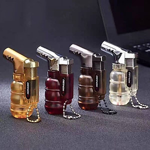 Vỏ hộp quẹt bật lửa khò 1tia có chốt lửa vòi kim loại, nhìn được dung lượng ga K953