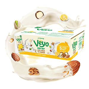 Thùng Veyo Sữa hạt lên men tự nhiên Vị Cam Yuzu (30hộp x 180ml)