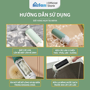 Căy lăn bụi lông chó mèo tĩnh điện đa năng Mifan - Bàn chải lưỡi silicon hai chiều hút sạch hiệu quả - Vệ sinh vải quần áo, chăn ga, nệm, sofa