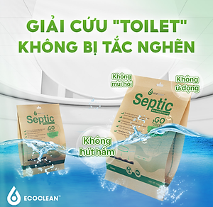 Combo 2 gói Tiết Kiệm ECOCLEAN SEPTIC - Men Vi Sinh Xử Lý Hầm Cầu Bể Phốt - USA