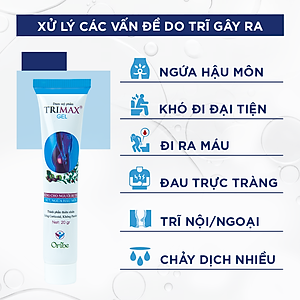 Gel Bôi Trĩ Giúp Co Búi Trĩ, Hỗ Trợ Giảm Sưng Đỏ Và Ngứa Rát Hậu Môn Do Trĩ Trimaxgel 20g - Nguyên Liệu Nhập Khẩu Từ Châu Âu