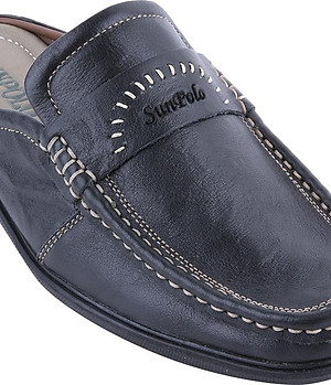 Dép Sabo Nam Da Bò SUNPOLO SUSB003D - Đen