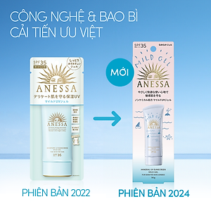 Kem chống nắng dạng gel dịu nhẹ cho da nhạy cảm và trẻ em Anessa Mineral UV sunscreen mild gel For Sensitive Skin & Babies SPF 35+ PA++++ 90g