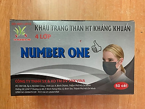 Khẩu trang y tế 4 lớp than  Number One ( hộp 50 cái )