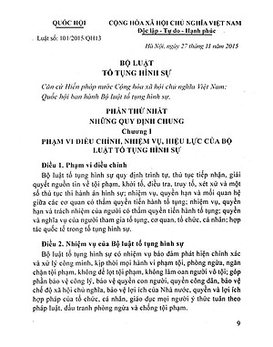 Sách Bộ Luật Tố Tụng Hình Sự Của Nước Cộng Hoà Xã Hội Chủ Nghĩa Việt Nam (2016)