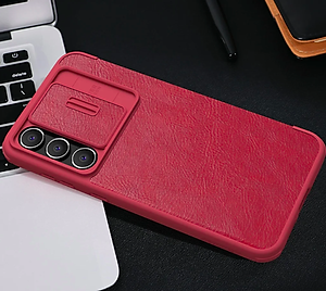 Bao da cho SamSung Galaxy S24 Fe ,  S23 FE chính hãng Nillkin QIN có nắp trượt bảo vệ camera sau - Hàng chính hãng