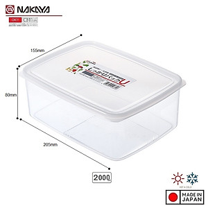 Bộ 03 hộp thực phẩm chữ nhật Nakaya 2000ml hàng nội địa Nhật Bản K.151#
