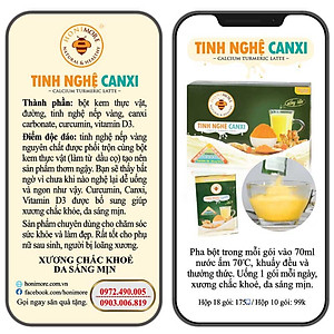 Tinh Nghệ Canxi Honimore (160g) 3 trong 1 - 10 gói Thơm ngon, dễ uống