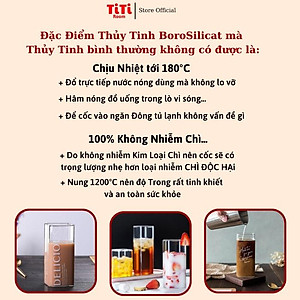 Ly thủy tinh vuông trong suốt uống nước cute chịu nhiệt  pha cafe sinh tố, Cốc thủy tinh vuông dễ thương cocktail