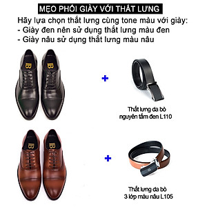 Giày da nam, giày oxford công sở Bụi Leather G106 - Da bò Nappa cao cấp - Bảo hành 12 tháng