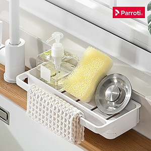 Giỏ đựng đồ rửa chén cao cấp, khay đựng miếng rửa bát, có khay chứa nước - Parroti Tidy - TD31
