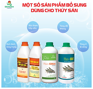 Vemedim Anti-fungi cá đặc trị nấm thủy mi, nhiễm khuẩn mang, nấm trong môi trường ao nuôi, chai 100ml
