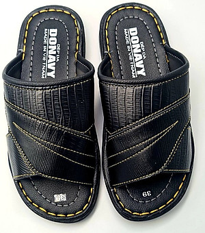 Dép da nam quai ngang, may quai full chắc chắn