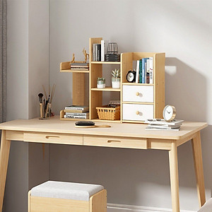 Kệ sách để bàn đa năng có 2 ngăn tủ phụ