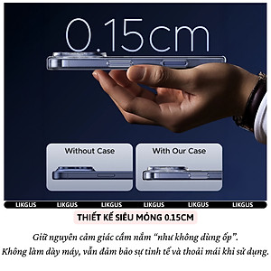 ốp lưng chống sốc sạc từ tính nam châm màng bảo vệ viền camera trong suốt cho iPhone 17 Pro Max / 17 Air / iP 17 Pro / 17 hiệu Likgus Lin Camshield Magnetic N52 - Chống sốc 2m, túi khí ẩn 4 góc, chống va đập, độ trong full HD - Hàng nhập khẩu