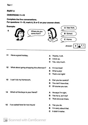 Key English Test 5 with Answers Reprint Edition - Cambridge