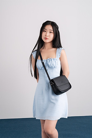 Túi Yuumy ( Thời trang nữ phối nắp gập size 21 - Túi đeo chéo da Bergen YN273 )